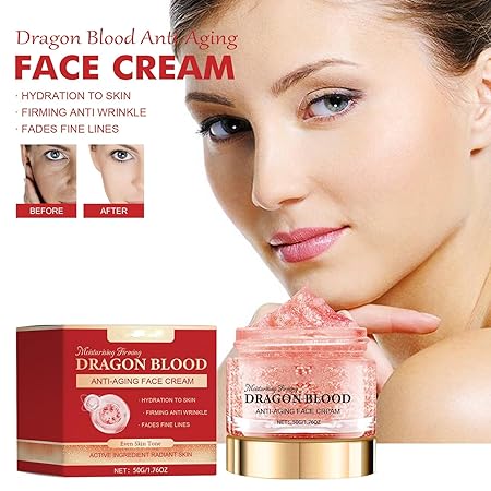 Crema antiedad placenta de dragón con retinol - antes y después en el rostro