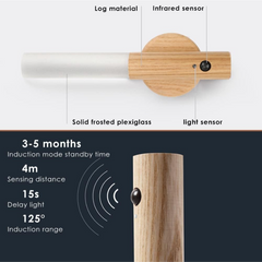 Luz LED Madera con Sensor