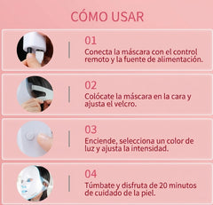 Mascarilla LED de Terapia Facial 7 Colores