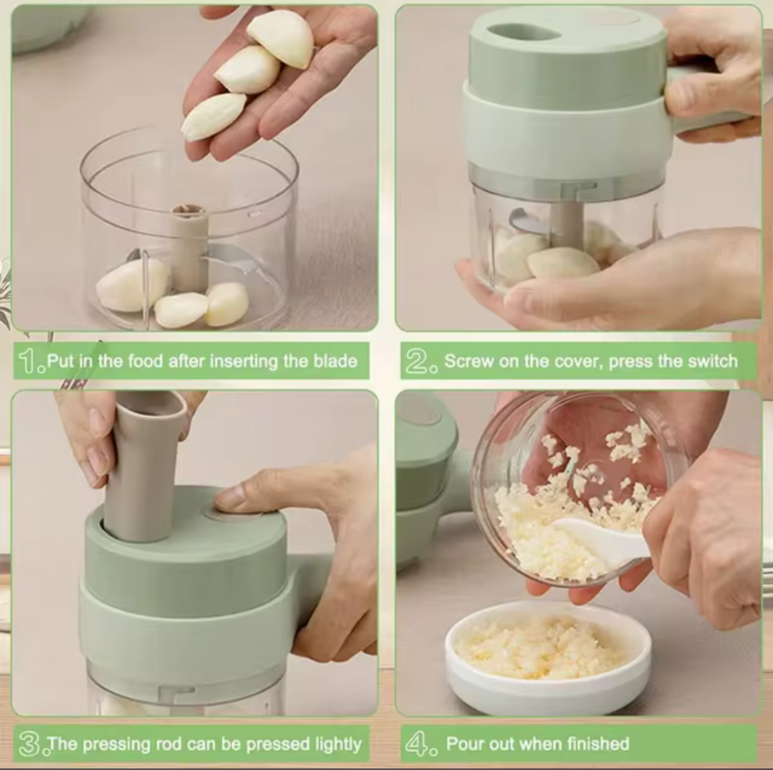 Cortador de Verduras Eléctrico 4 en 1