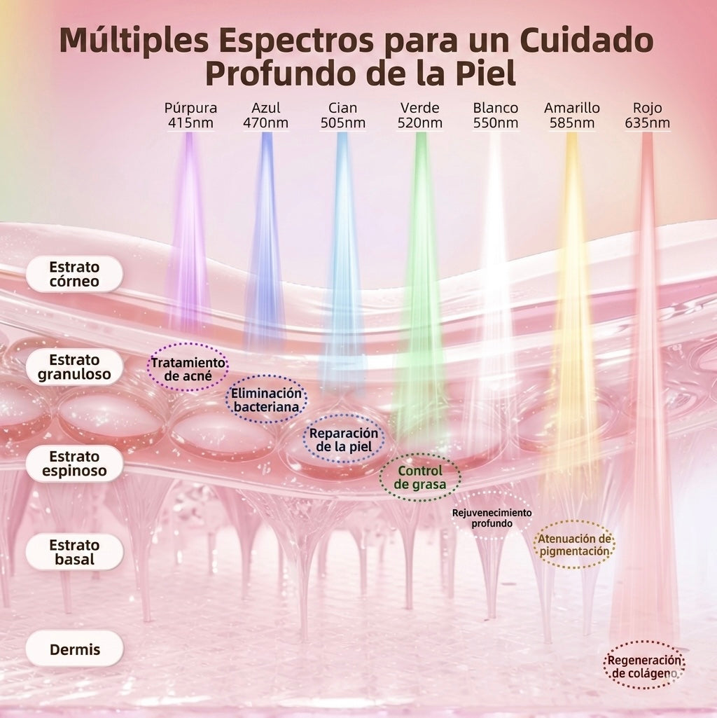 Mascarilla LED de Terapia Facial 7 Colores