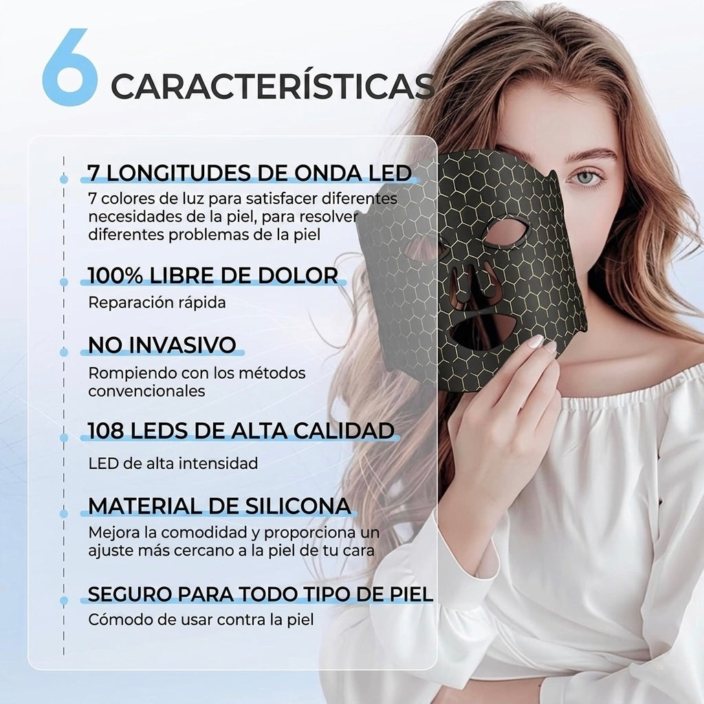 Máscara Facial LED — Terapia Profesional