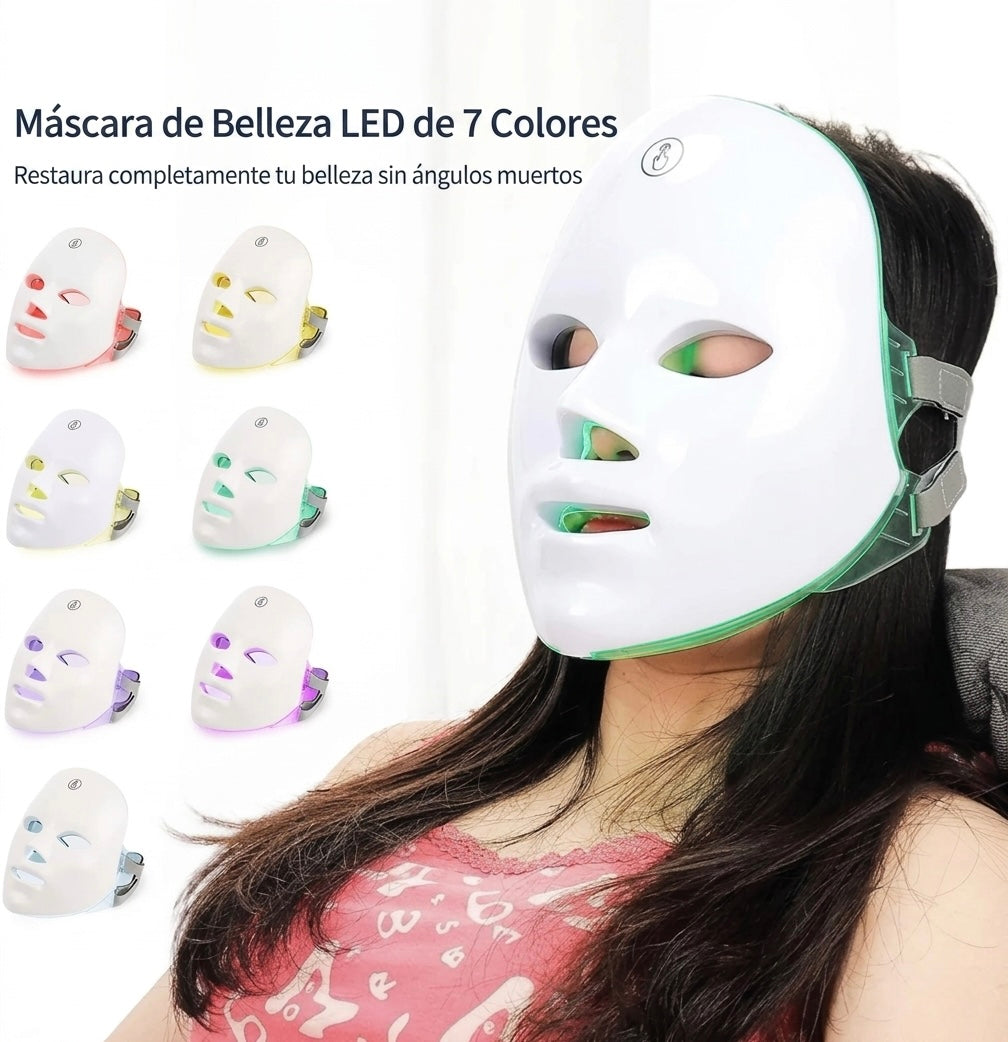 Mascarilla LED de Terapia Facial 7 Colores